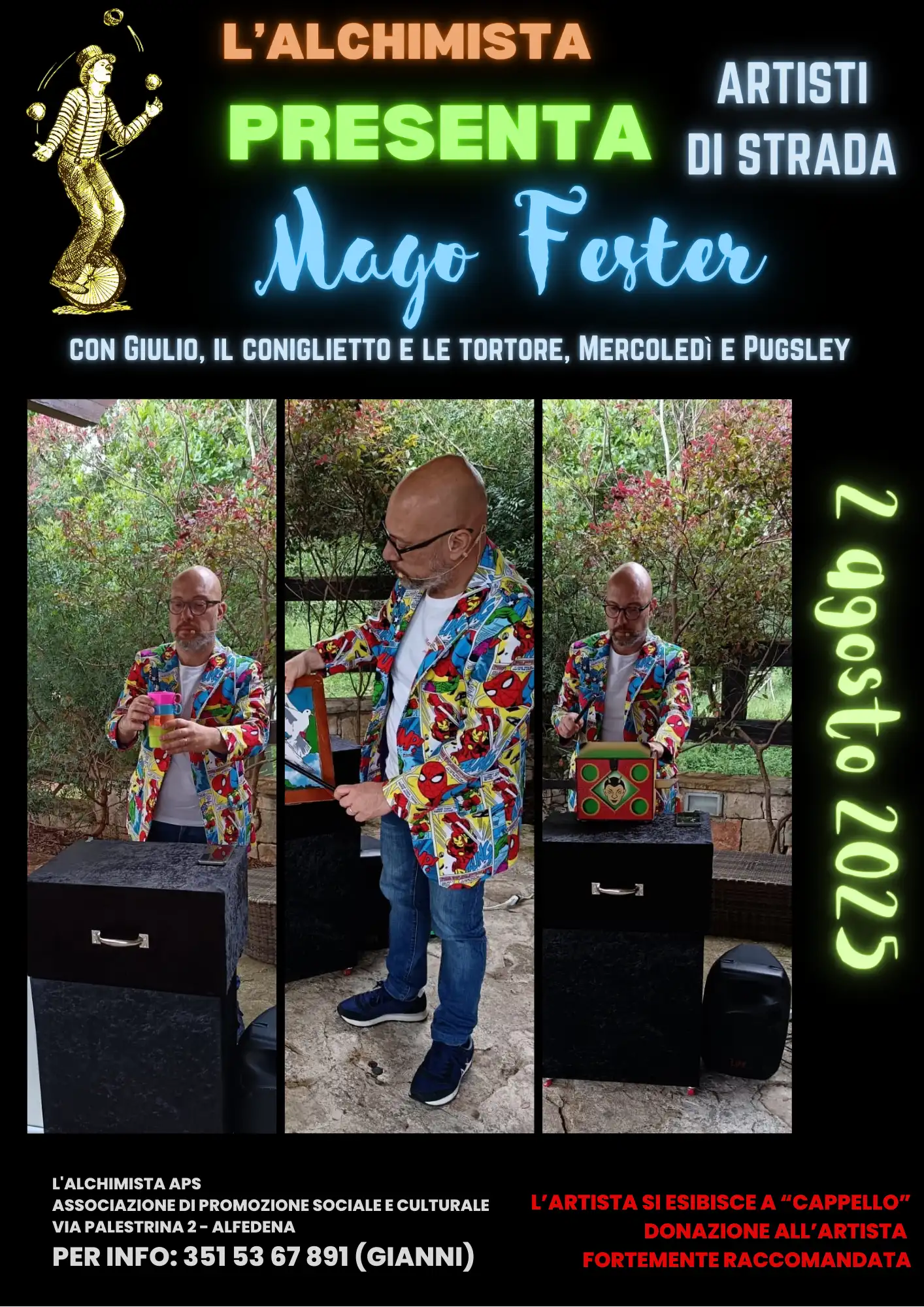 Mago Fester nel giardino de L’Alchimista: una giornata di magia per grandi e piccoli