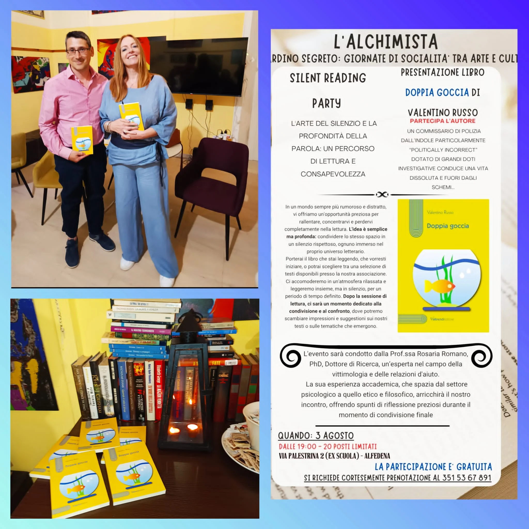 Silent Reading Party dedicato al romanzo “Doppia Goccia”