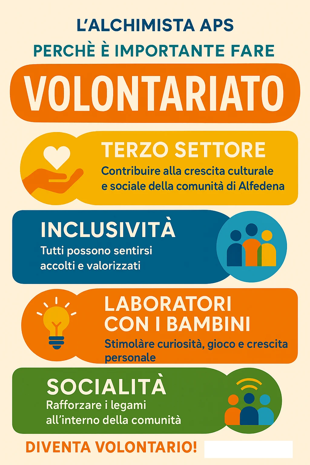Perché è importante fare volontariato con L’ALCHIMISTA APS