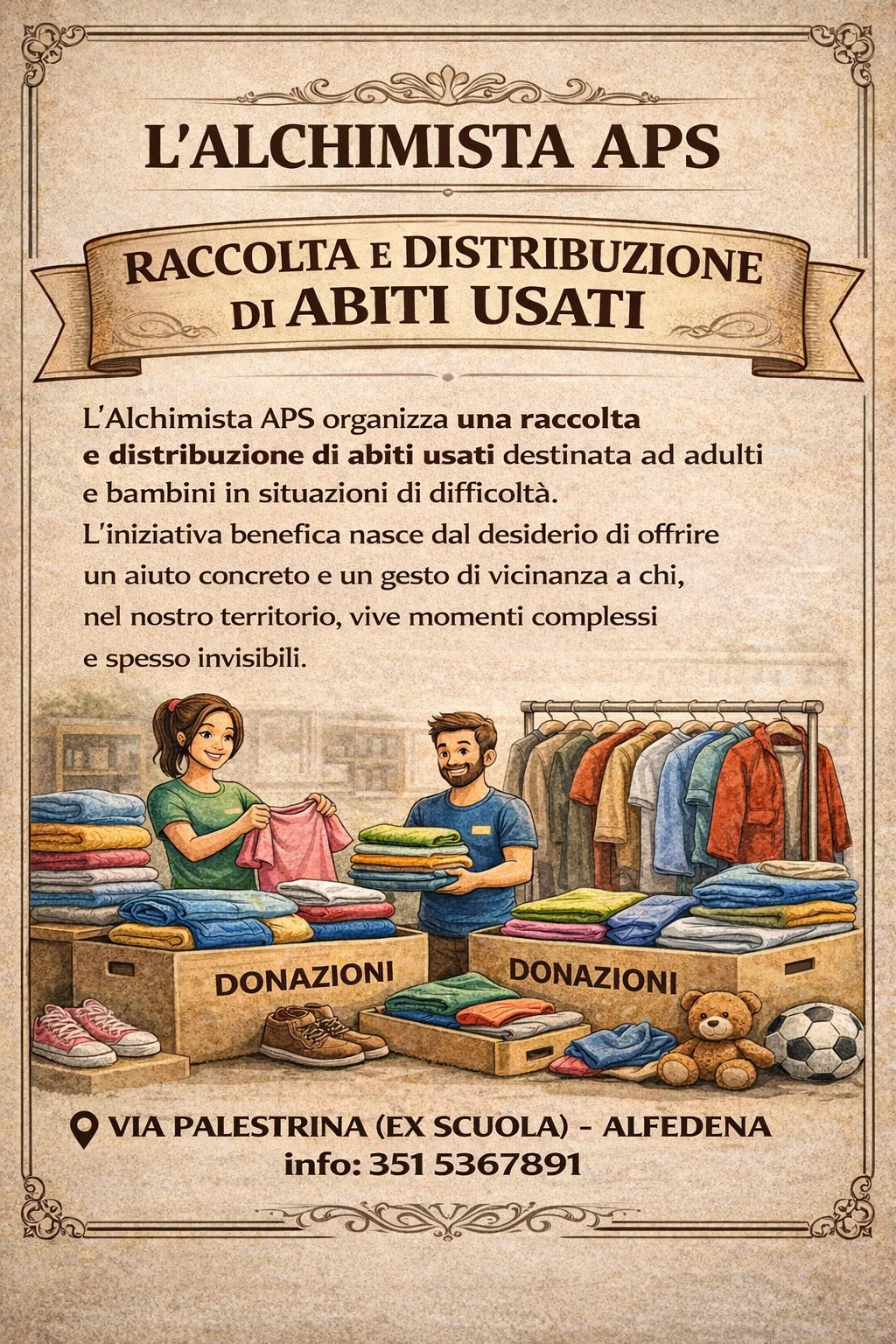 Raccolta e Distribuzione di Abiti Usati – L’Alchimista APS