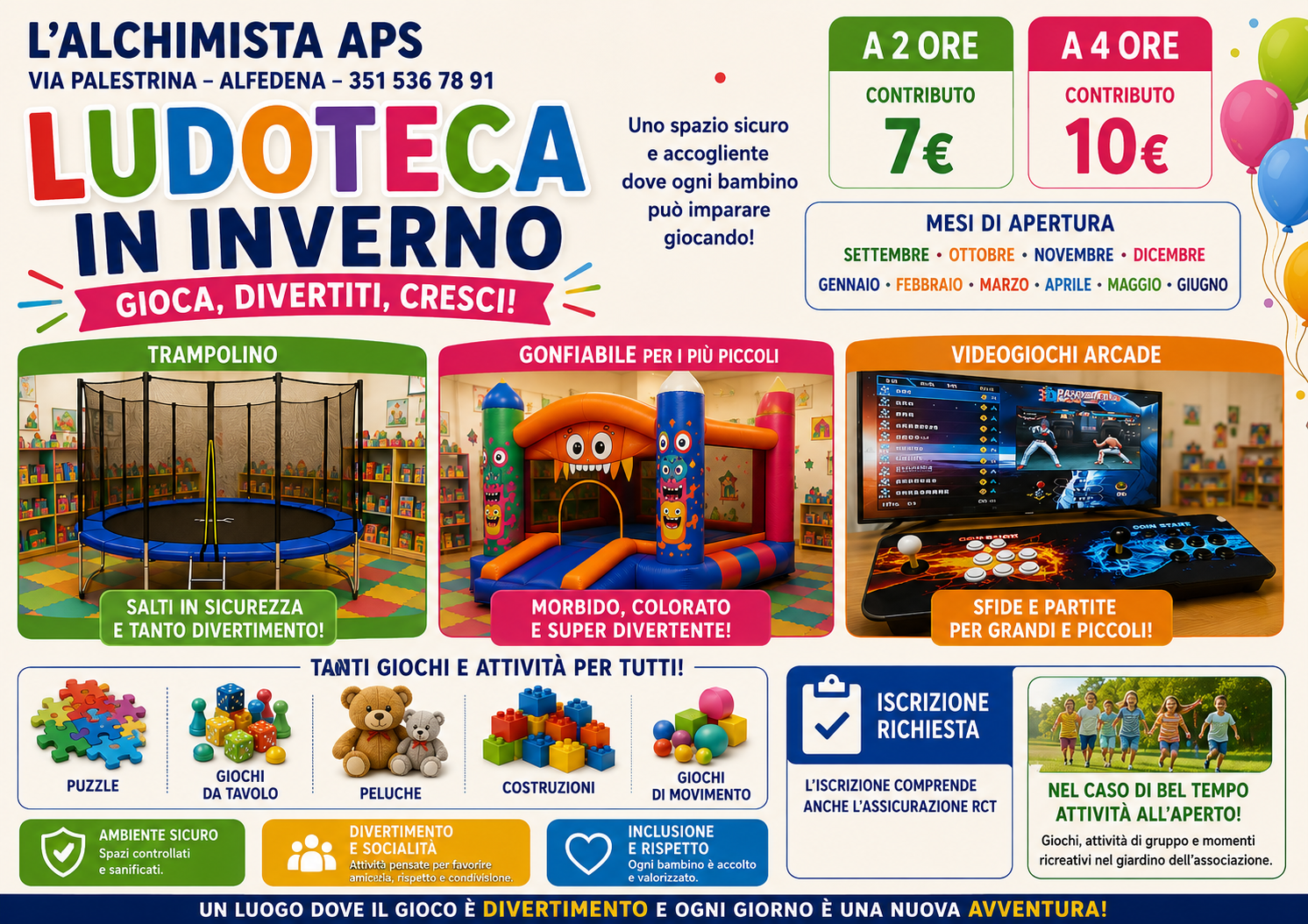 Ludoteca 2 ore - Autunno, Inverno e Primavera