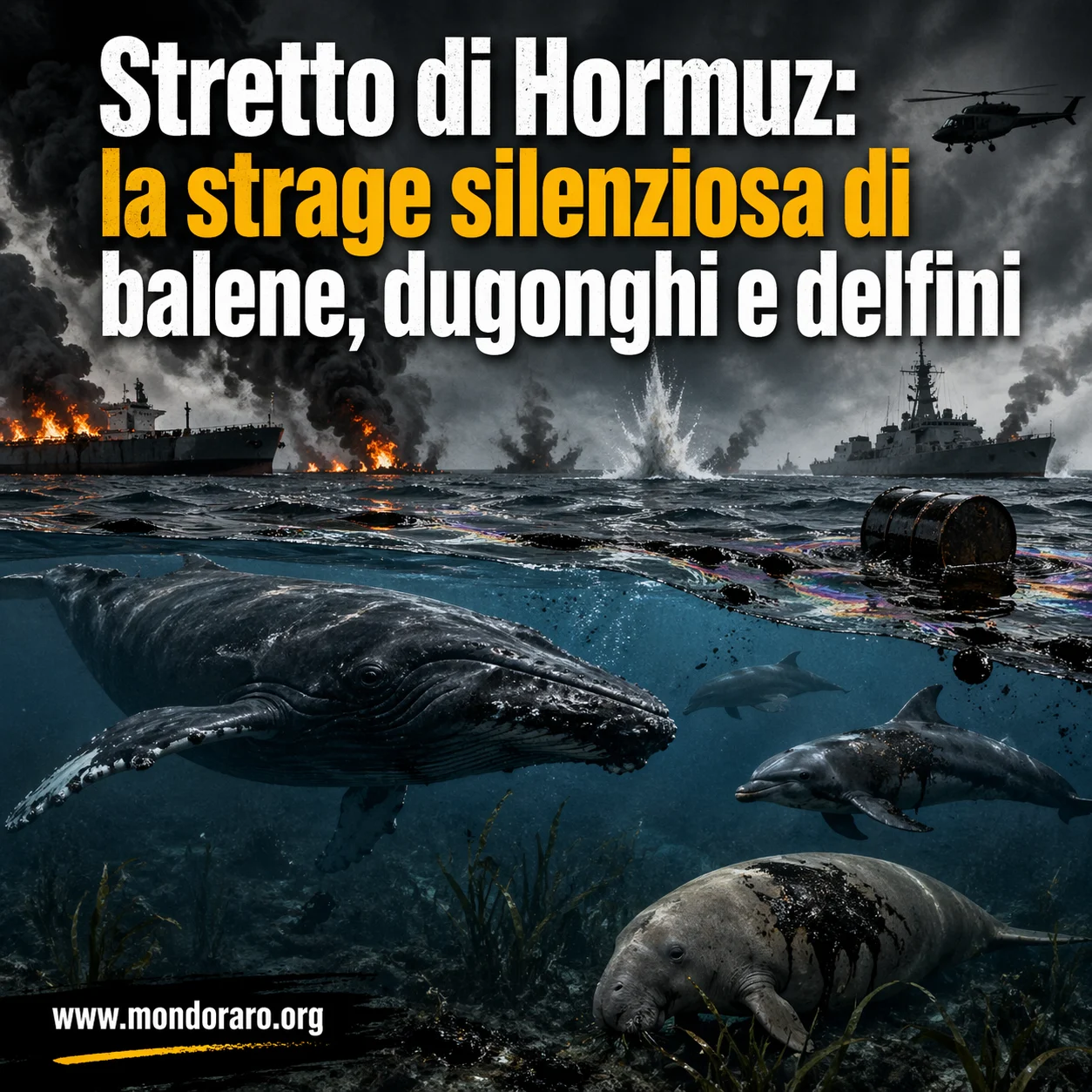 Stretto di Hormuz: la strage silenziosa di balene, dugonghi e delfini