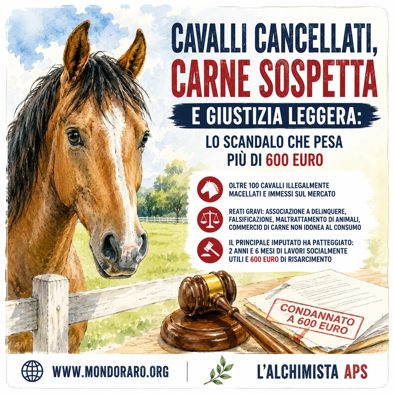 Cavalli cancellati, carne sospetta e giustizia leggera: lo scandalo che pesa più di 600 euro